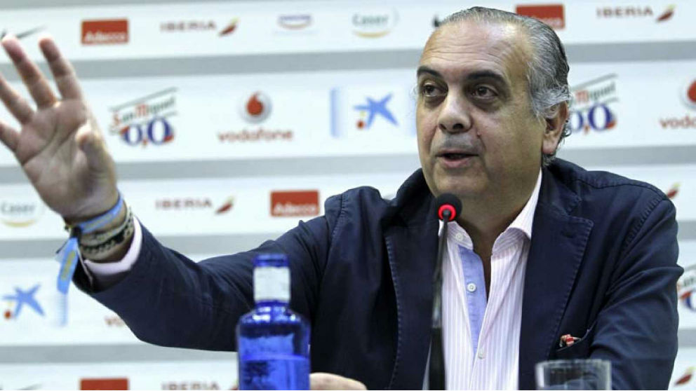 José Luis Sáez, en una rueda de prensa en 2014. (Alberto Nevado)