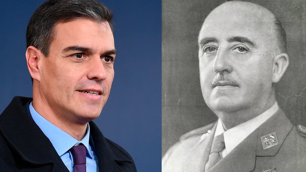 Pedro Sánchez y Francisco Franco.