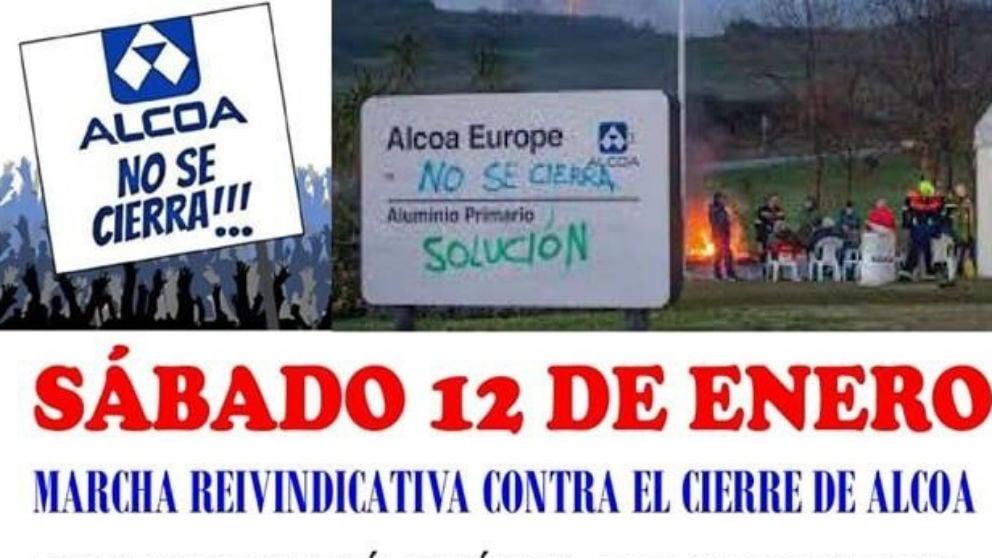 Convocatoria de la manifestación de trabajadores de Alcoa (Foto: EP)