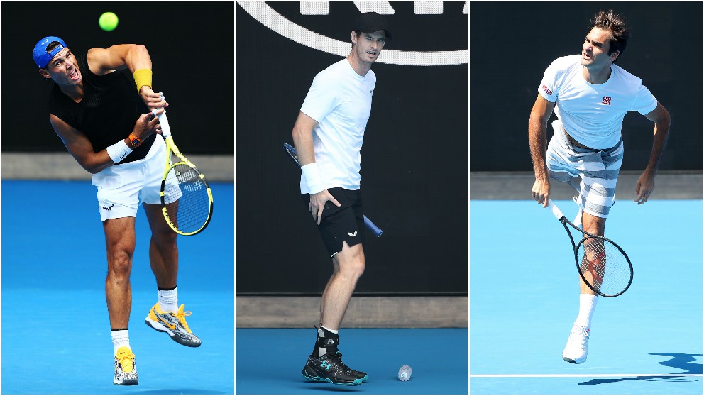 Nadal, Murray y Federer se estrenan en la primera jornada del Open de Australia. (Getty)