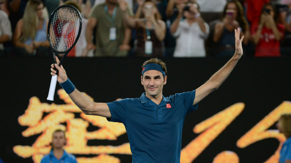 Federer, en su debut en el Open de Australia 2019. (Getty)