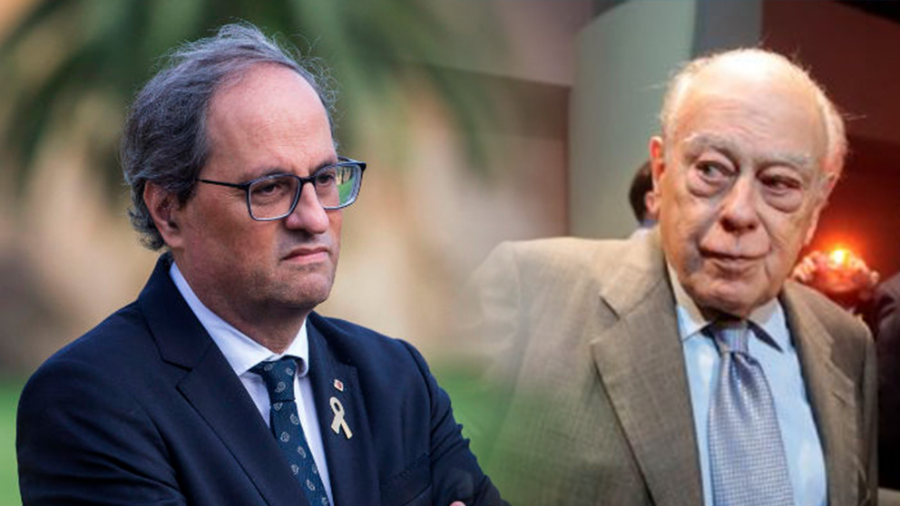 El presidente de la Generalitat, Quim Torra, y el ex presidente Jordi Pujol