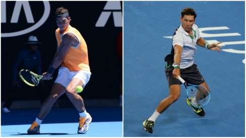 Rafael Nadal y Matthew Ebden. (Getty)