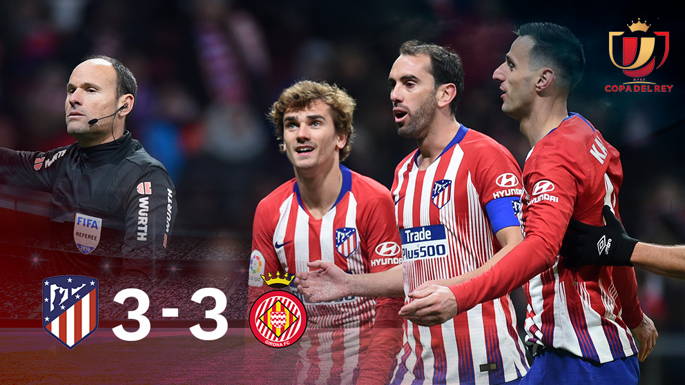 El Atlético, eliminado de la Copa del Rey tras empatar en el Wanda ante el Girona.