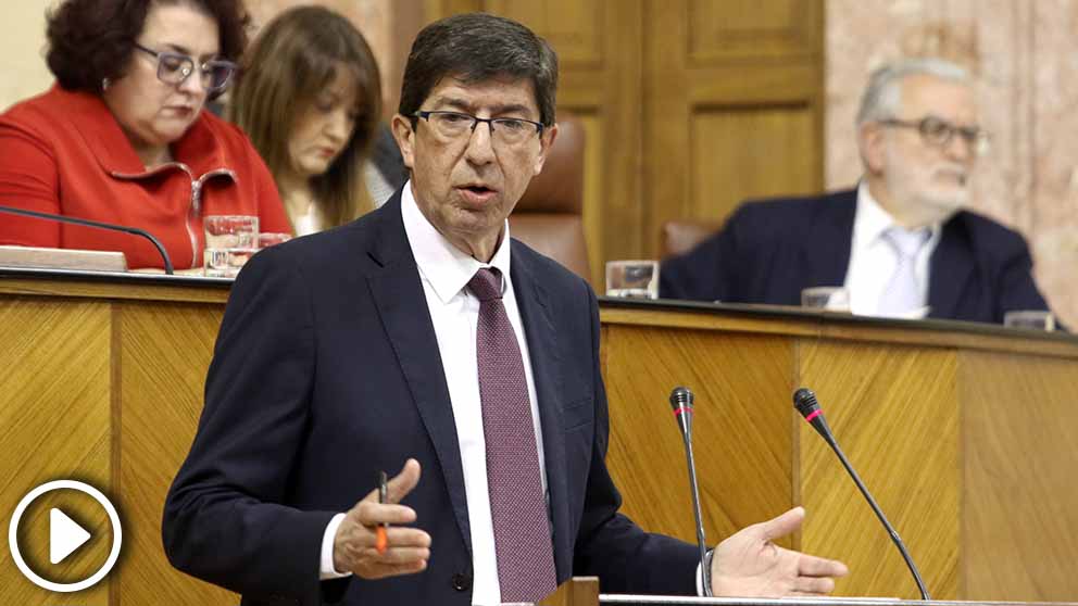 El líder de Ciudadanos en Andalucia, Juan Marín,en el debate de investidura de Juanma Moreno (PP-A) como presidente de la Junta.