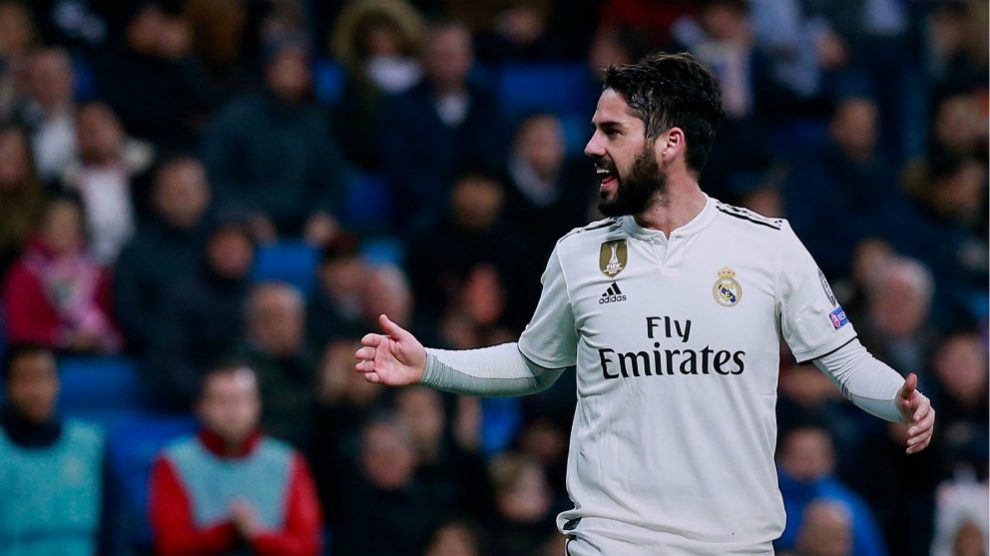Isco, en un partido en el Bernabéu.