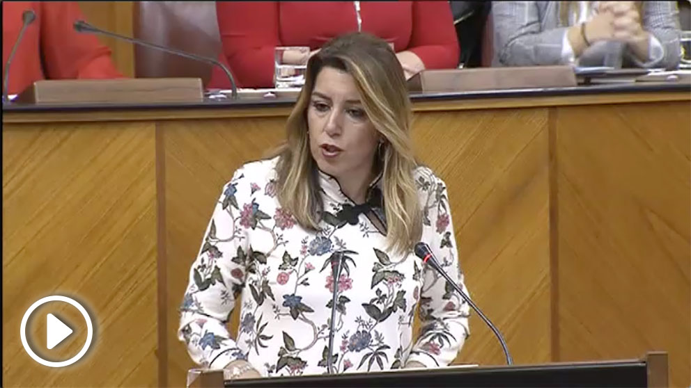 Susana Díaz en el Parlamento de Andalucía.