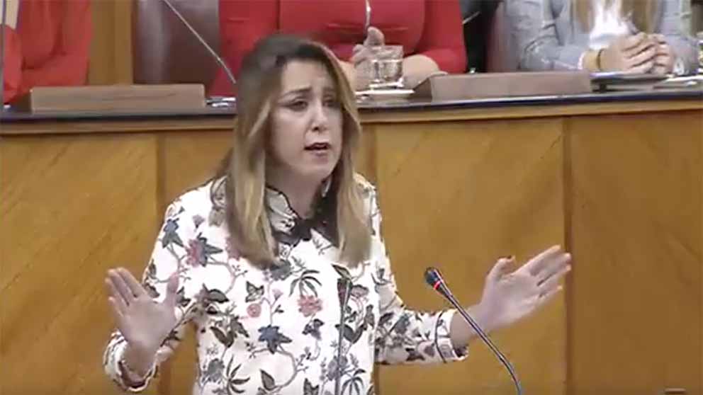 Susana Díaz en el Parlamento de Andalucía.