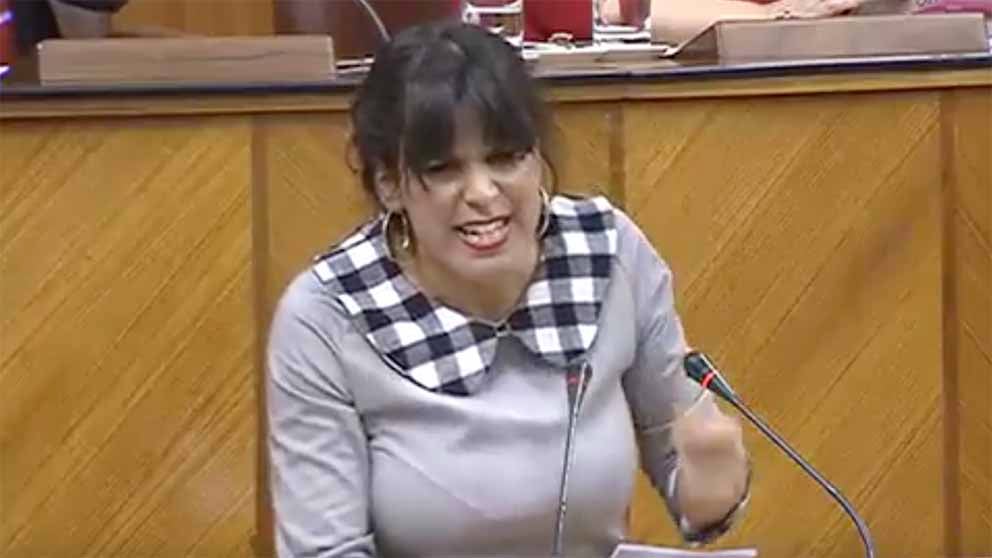 Teresa Rodríguez en el Parlamento de Andalucía.