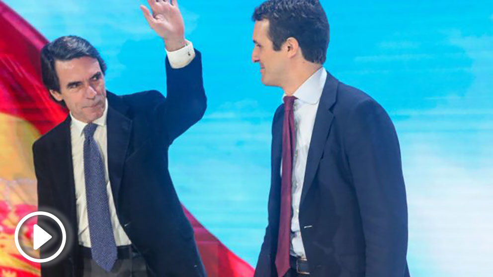 Casado y Aznar en la convención del PP (EP).