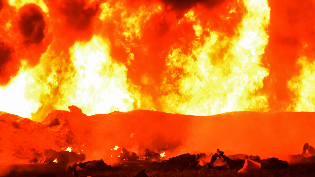 Explosión de un ducto de gasolina en México (AFP).