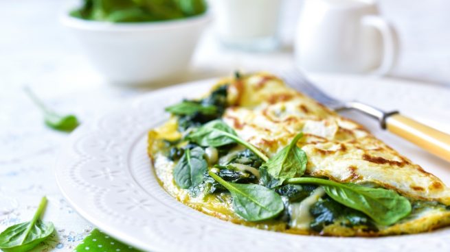 tortilla de espinacas con queso