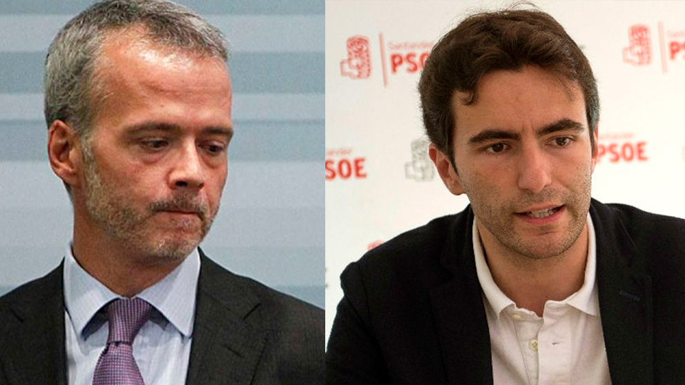 El ex ministro de Interior Antonio Camacho y el número 1 del PSOE de Santander, Pedro Casares.