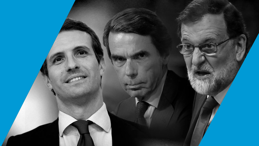 Pablo Casado, José María Aznar y Mariano Rajoy.