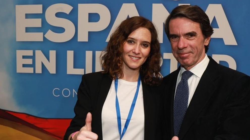 Isabel Díaz Ayuso con José María Aznar en la Convención Nacional del PP. Foto: PP de Madrid