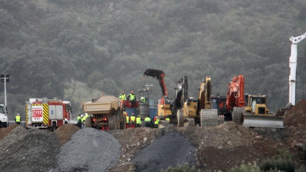 El operativo de rescate de Julen en Totalán. Foto: Europa Press