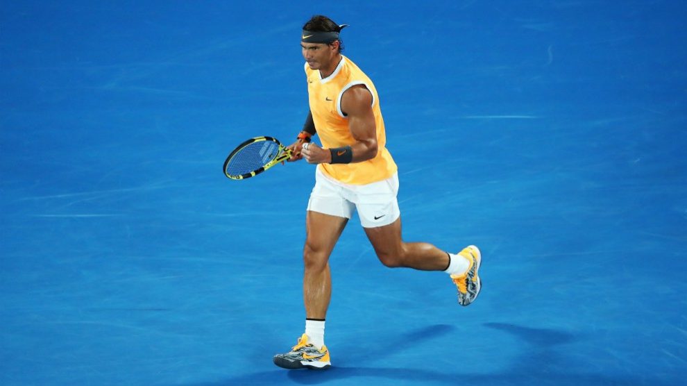 Nadal celebra un punto en el Open de Australia. (Getty)