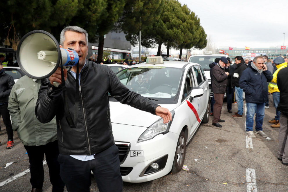 Taxistas protestan en Madrid