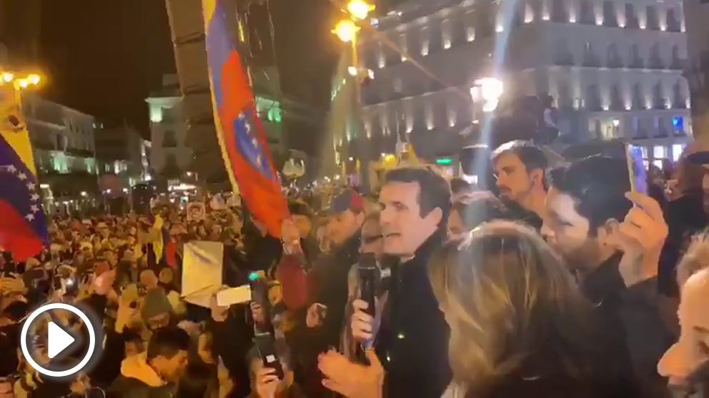 Pablo Casado en la Puerta del Sol.