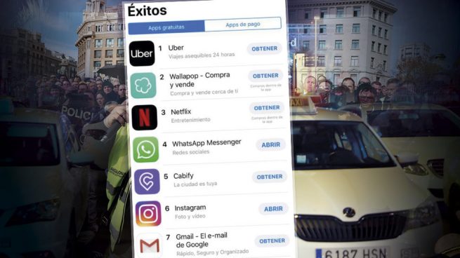 Uber y Cabify en el top-5 de aplicaciones más descargadas en pleno conflicto con el Taxi