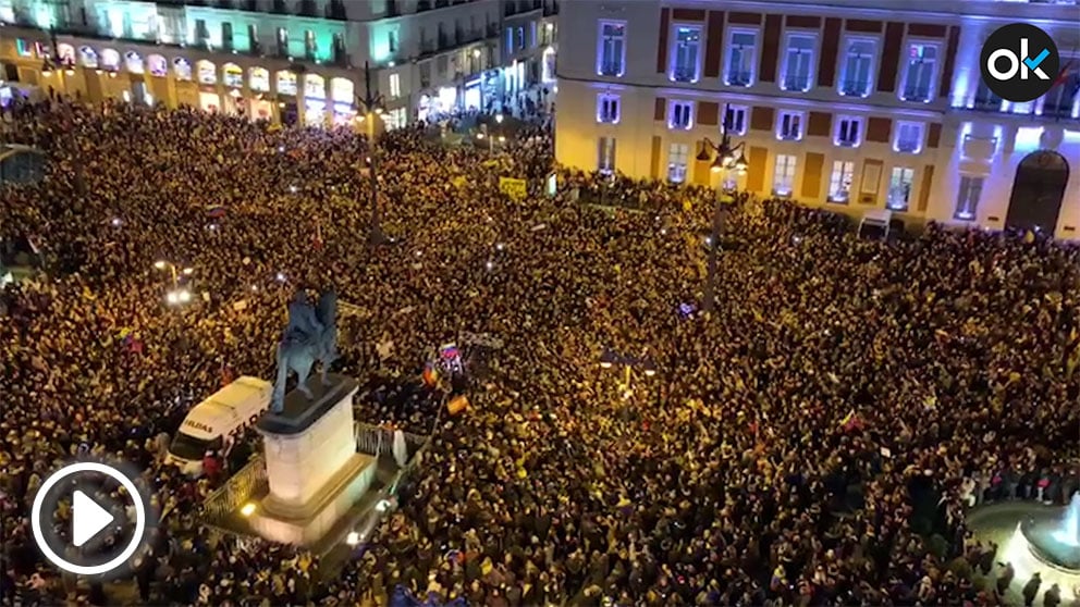 Manifestaciones contra Nicolás Maduro en la Puerta del Sol.