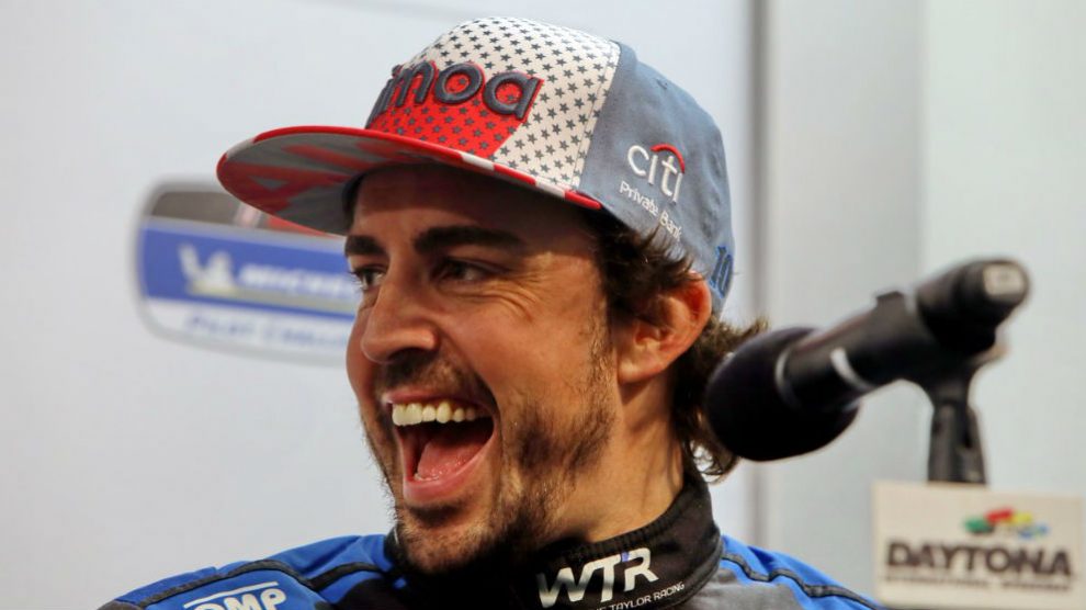 Fernando Alonso, en el circuito de Daytona. (Twitter)