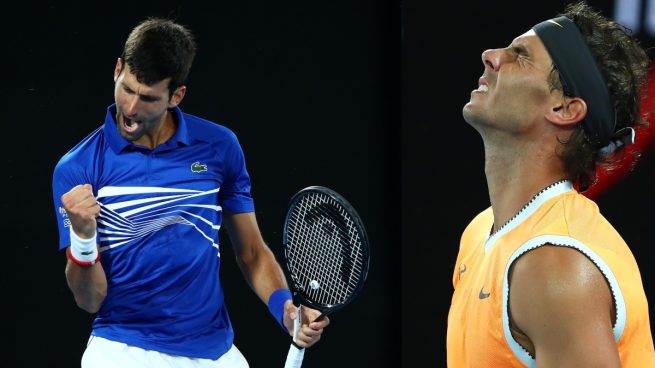 Djokovic y Nadal, durante la final del Open de Australia (Getty).