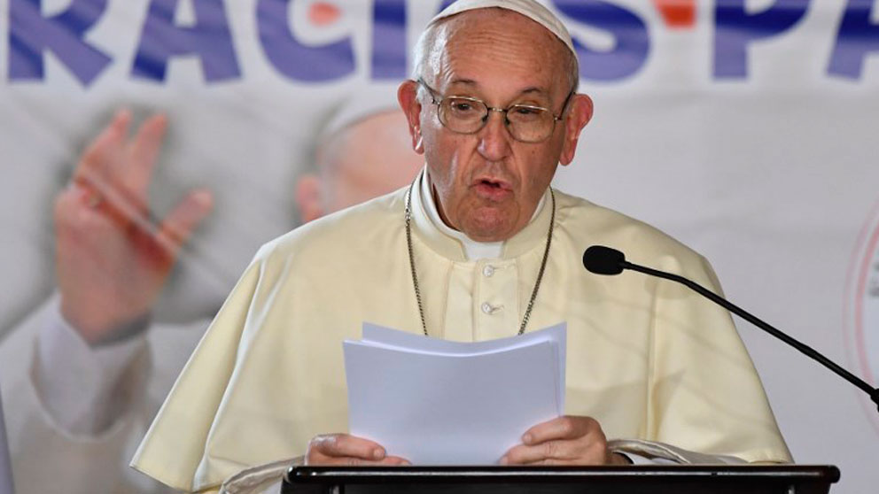 El Papa Francisco durante su intervención en la JMJ de Panamá. Foto: AFP