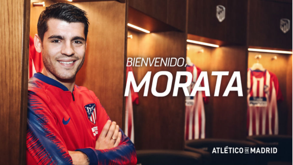 Álvaro Morata posa como nuevo jugador del Atlético de Madrid. (atleticodemadrid.com)