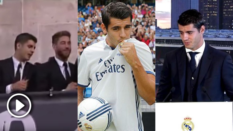 Álvaro Morata lloró en su presentación con el Real Madrid.