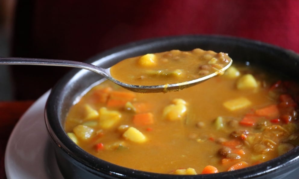 Receta de sopa de lentejas con pimientos