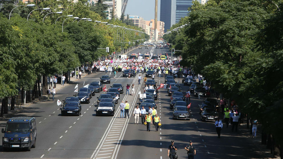 Manifestación de VTC en Madrid. Foto: Europa Press