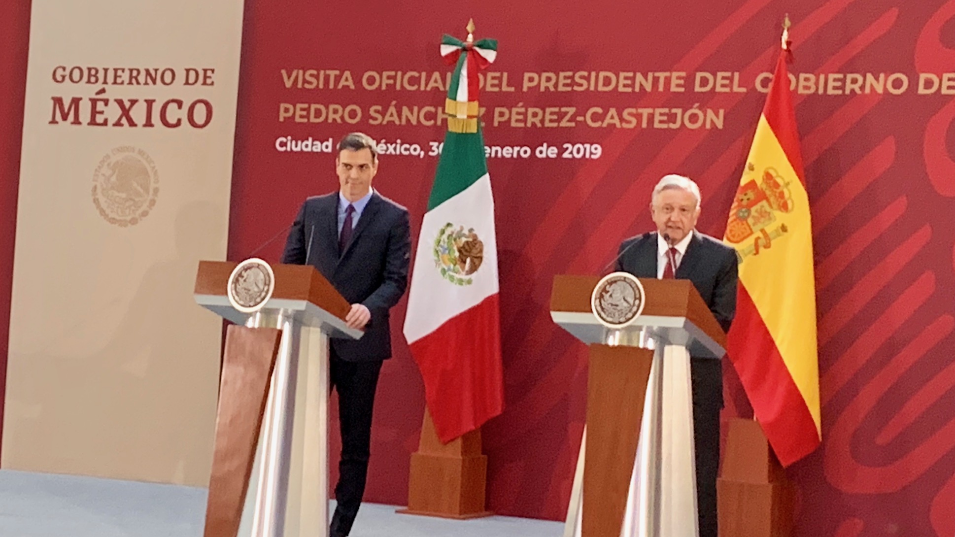 Sánchez, con el presidente de México Andrés Manuel López Obrador, durante su visita oficial al país. Foto: Joan Guirado