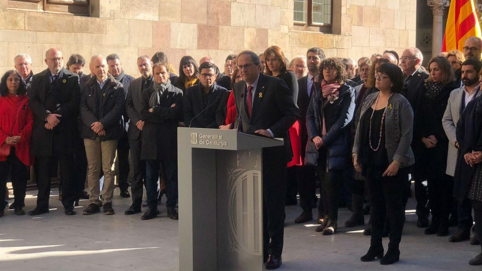 Quim Torra en un acto de apoyo a los golpistas presos. Foto: Europa Press