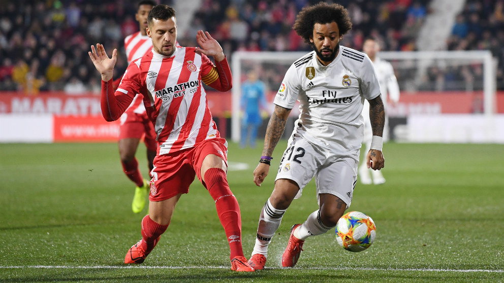 Marcelo, en el partido contra el Girona en Copa del Rey.