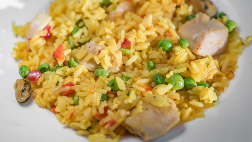 Receta de arroz con pollo y calamares