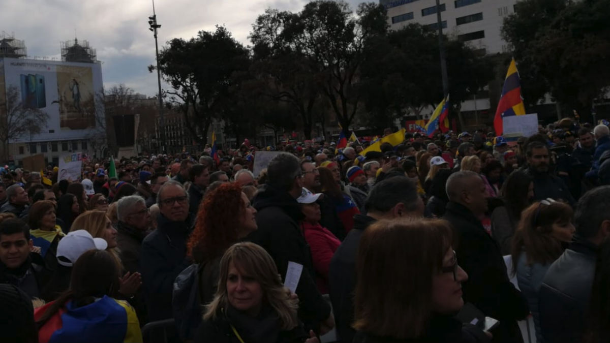 Manifestación a favor de Guaidó en Barcelona (Ciutadans).