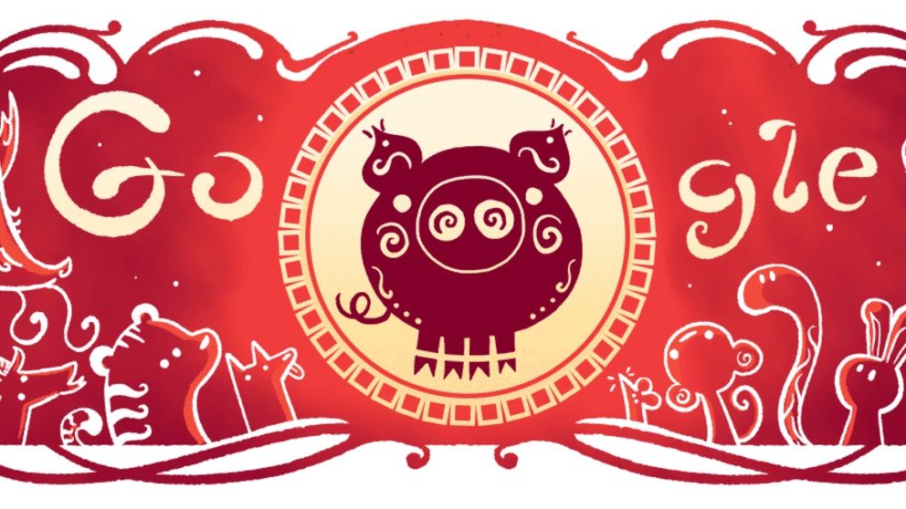 El año del Cerdo es el protagonista del Doodle de Google