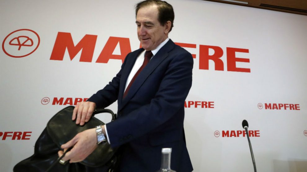 Antonio Huertas, presidente de Mapfre, durante la presentación de resultados de la compañía en 2018