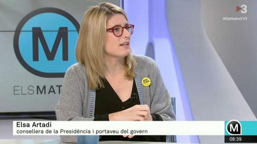 Elsa Artadi en una entrevista en TV3.