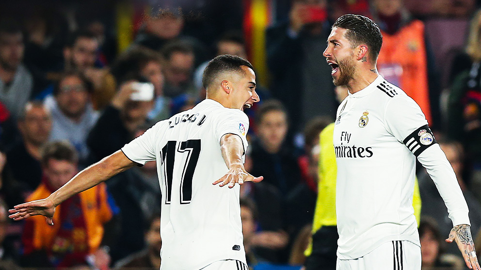 Sergio Ramos y Lucas Vázquez evidenciando el gran momento del Real Madrid.