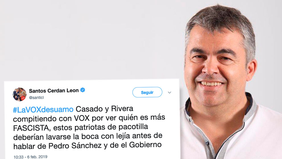 El socialista Santos Cerdán y su polémico tuit