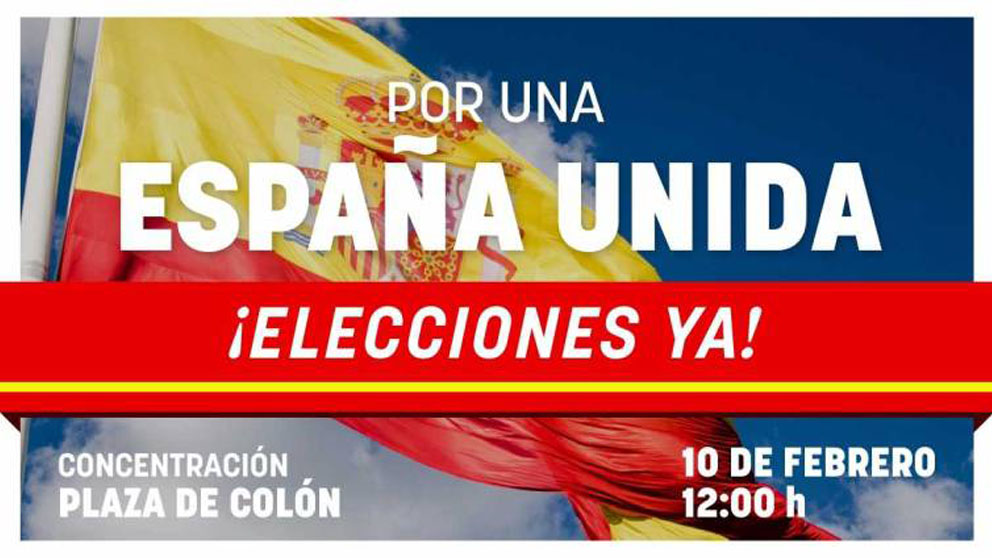 Cartel de la manifestación «Por una España Unida»