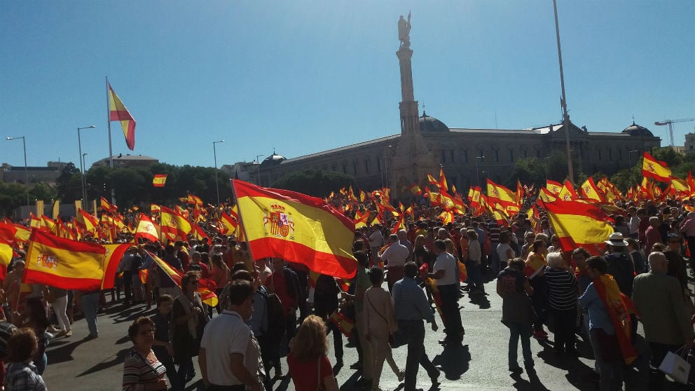 Los primeros españoles en llegar a la manifestación de Madrid