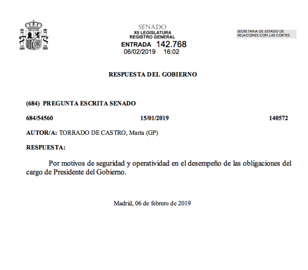 El Gobierno dice ahora que Sánchez usa el Falcon por “operatividad” y no por “seguridad”