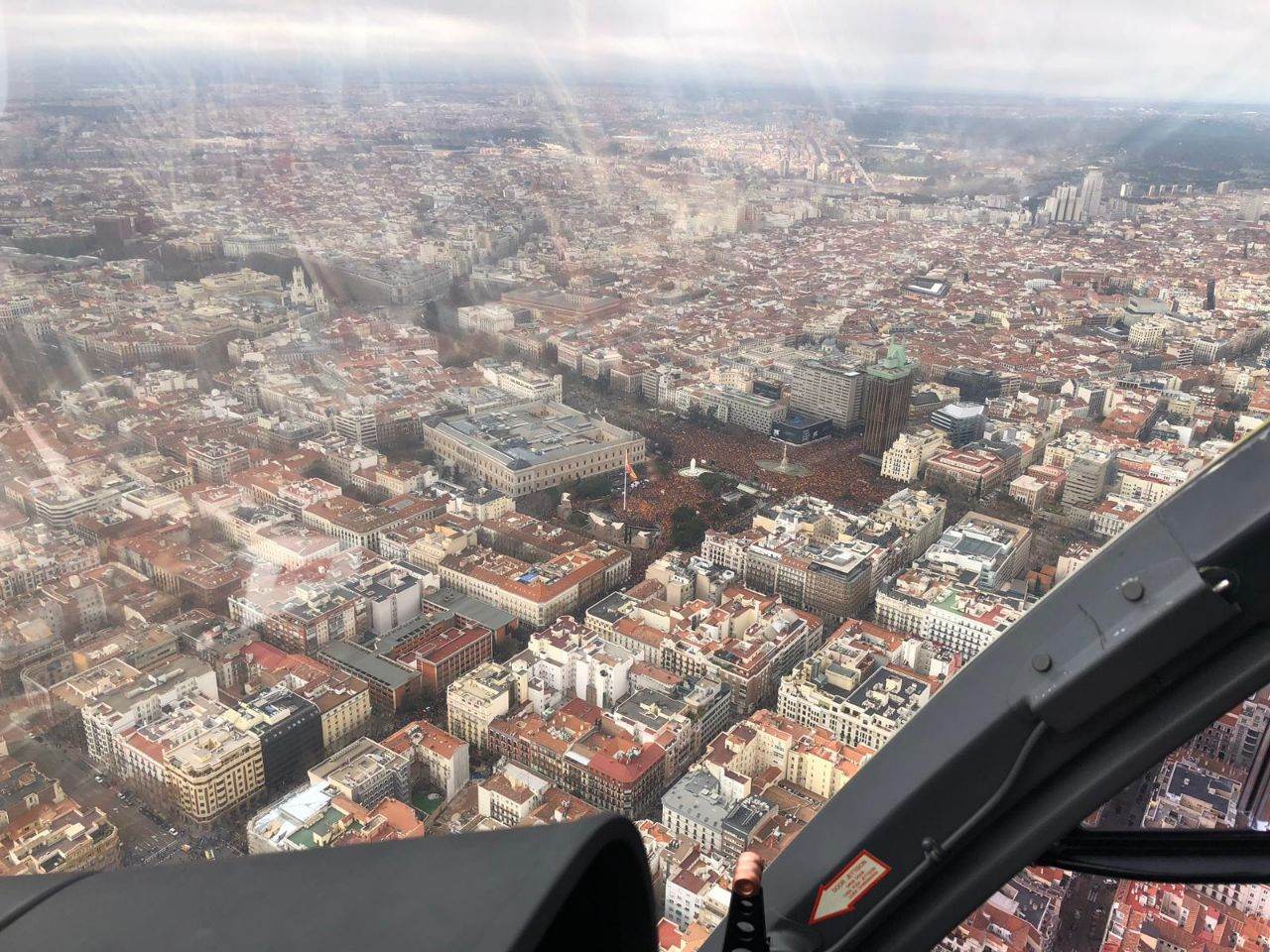 Fotografía aérea captada por la Policía de la concentración en Colón.