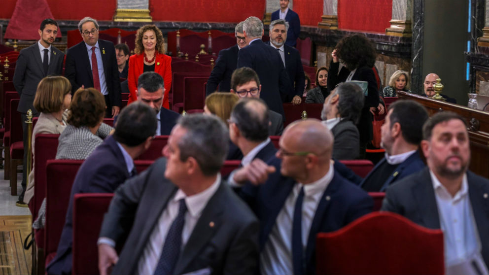 Oriol Junqueras y Quim Torra, en el inicio del juicio por el 1-O.