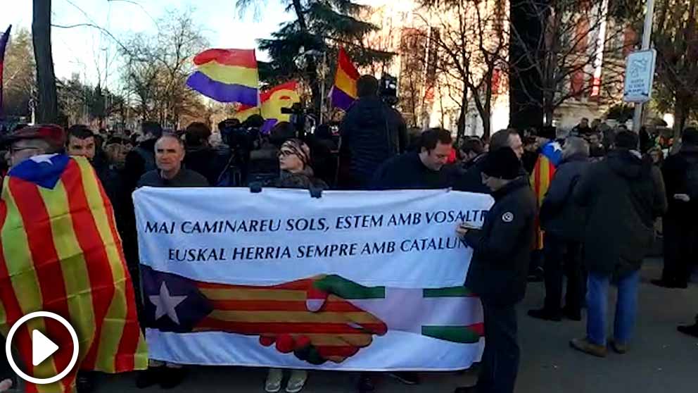 Concentración independentista en Madrid ante el juicio del 1-O