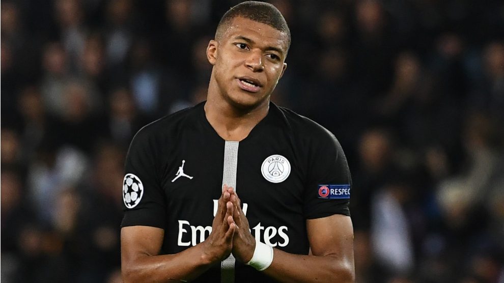 Mbappé, durante un partido del PSG.