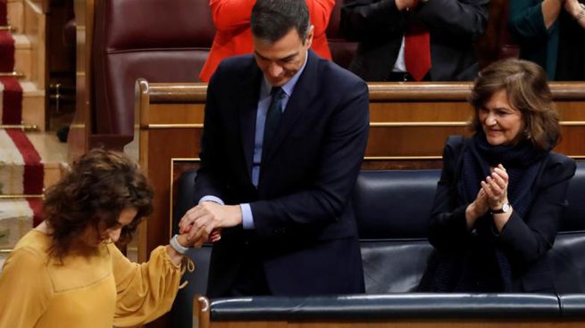 El presidente del Gobierno, Pedro Sánchez, justo antes de que el Congreso tumbara sus PGE para 2019. EFE